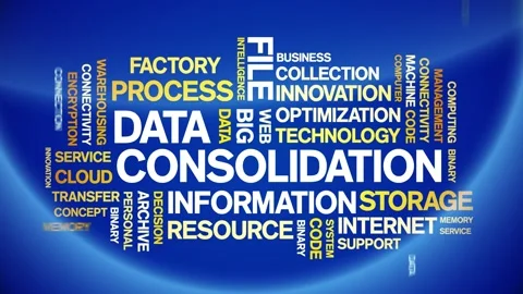 Data Consolidation animated word cloud,design animation typography loop. Stock Footage 155279706