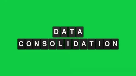 Data consolidation split flap display board green screen seamless loop Stock Footage 348145457