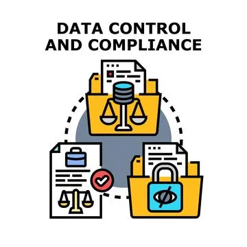 Data control and compliance concept illustration Stock Illustration
