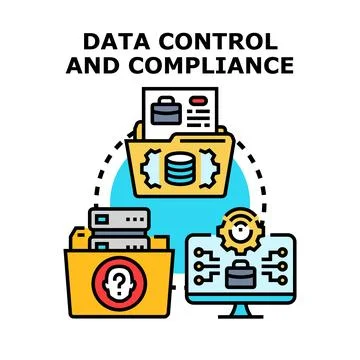 Data control and compliance flat concept illustration Stock Illustration