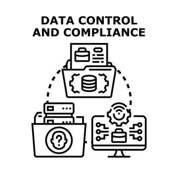 Data control and compliance flat concept illustration イラスト素材