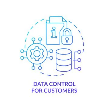 Data control for customers blue gradient concept icon Stock Illustration