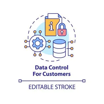 Data control for customers concept icon Illustrazione stock