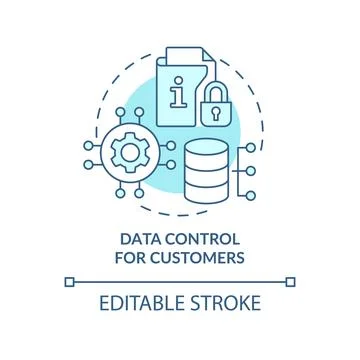Data control for customers turquoise concept icon 스톡 일러스트