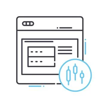 Data control line icon, outline symbol, vector illustration, concept sign 스톡 일러스트