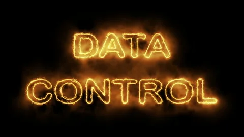 Data Control Text in Flames on Dark Background 스톡 동영상 336406647