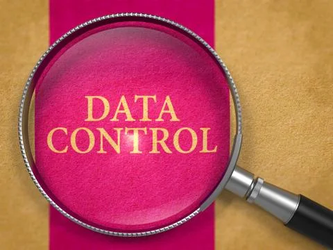 Data Control through Lens on Old Paper Stock Illustration
