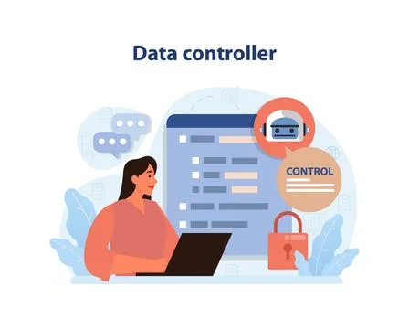 Data controller concept. Flat vector illustration 스톡 일러스트