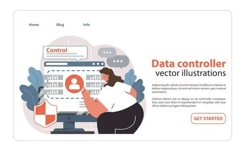 Data controller concept. Flat vector illustration Stockillustratie