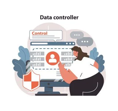 Data controller concept. Flat vector illustration Illustrazione stock