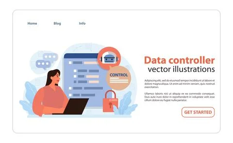 Data controller concept. Flat vector illustration Stock Illustration