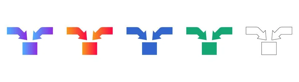 Data Convergence Arrow Symbols Illustrazione stock