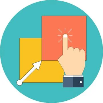 Data copy concept. Flat design. Icon in turquoise circle on white background Stock Illustration