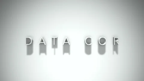 Data cor 3D title animation with shadows on a white background Stock Footage 297215834