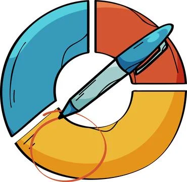 Data Correction or Adjustment on a Pie Chart Illustration Stock Illustration