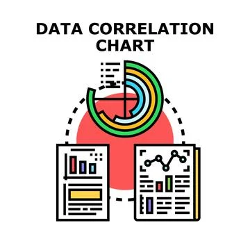 Data correlation chart analyzing business information statistics Stock Illustration