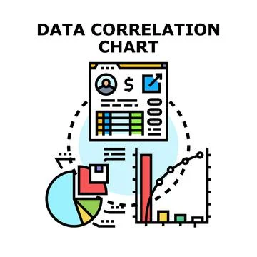 Data correlation chart analyzing financial business information Stockillustratie