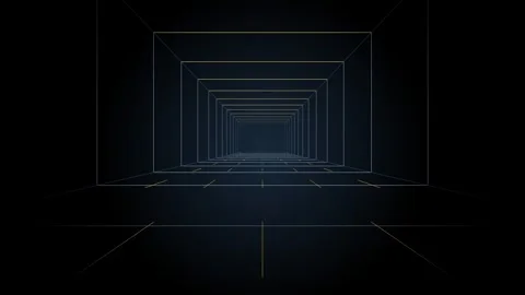 Data corridor tunnel flowing into depth, seamless loop 4K Stock Footage 346721944