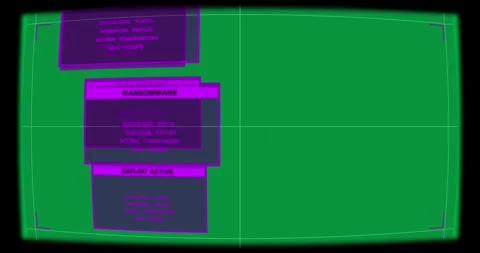 DATA CORRUPT appearing, magenta GUI sliding stacking wobbling, flagging failure Stock Footage 327338671