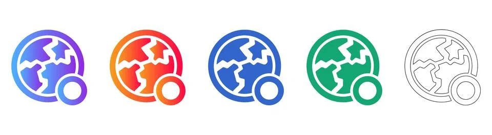 Data Corruption and World Failure Icons イラスト素材