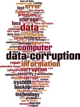 Data corruption word cloud Stock Illustration