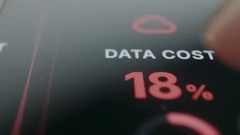 Data Cost Share at 18 Percent Foto stock