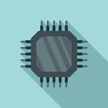 Data cpu icon flat . Digital computer 스톡 일러스트