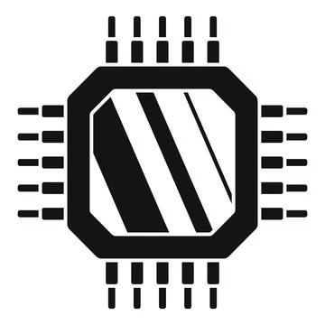 Data cpu icon simple . Digital computer Illustrazione stock