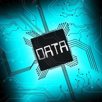 Data Cpu Shows Database Files 3d Illustration Stock Illustration