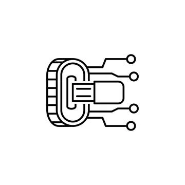 Data, cryptocurrency, usb icon. Element of technological data icon for mobile Illustrazione stock