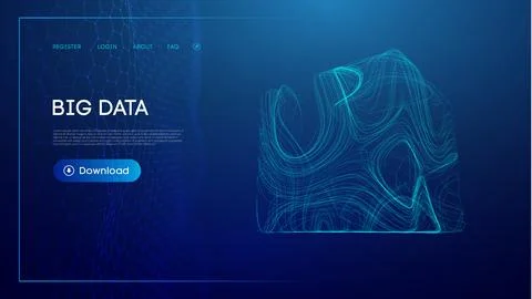Data cube blockchain technology background. Futuristic network vector Illustrazione stock
