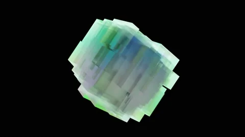 Data cubes with colorful shine appear and rotate. Animation on apha background Stock Footage 156023654