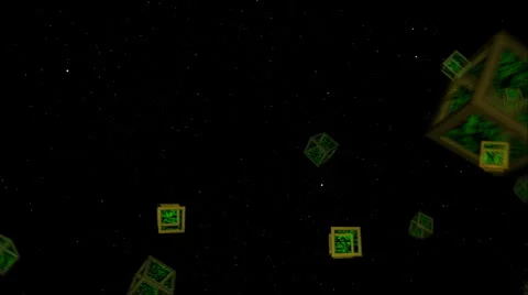 Data cubes in space Stock Footage 2258857