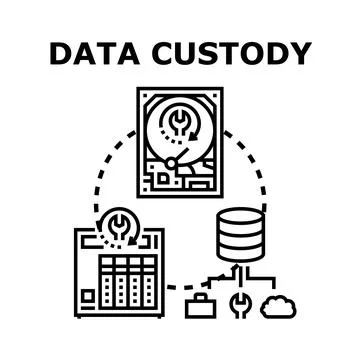 Data custody administering digital information securely Stock Illustration