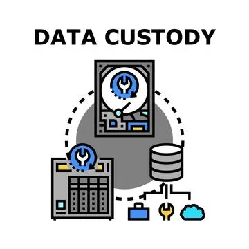 Data custody administering digital information securely Stock Illustration