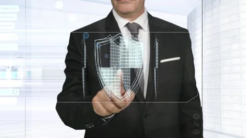 Data &amp; Cyber Protection Shield Video stock 247264189