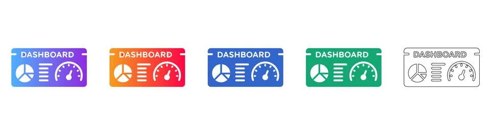 Data Dashboard Analytics Icons Illustrazione stock
