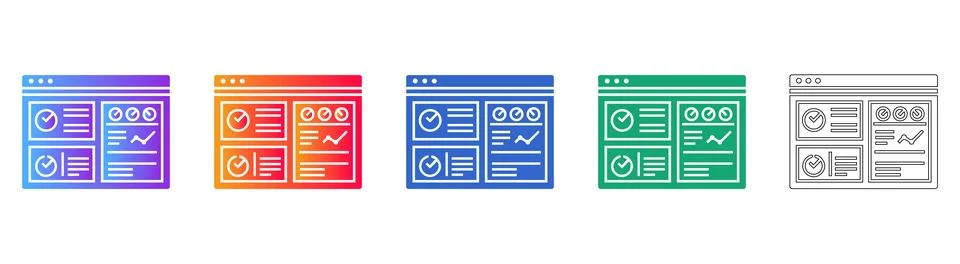 Data Dashboard Analytics Icons Stockillustratie