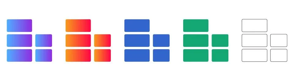 Data Dashboard and Categorization Icon Set Stock Illustration