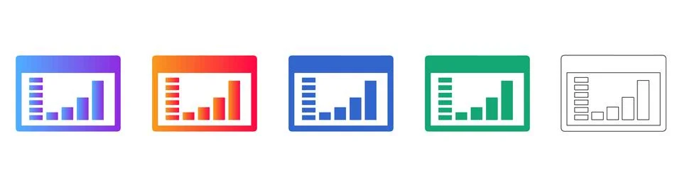 Data Dashboard Display Icons Stockillustratie