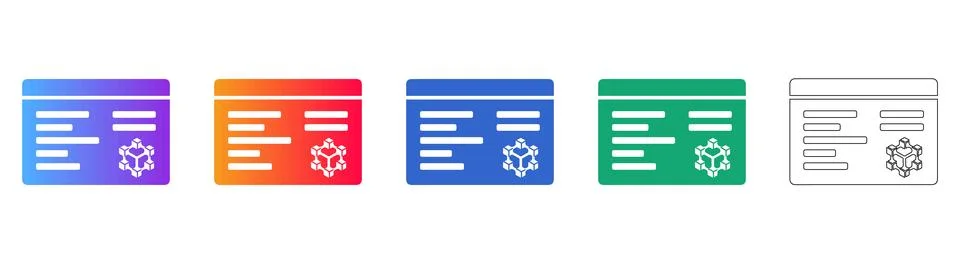 Data Dashboard Icon Set with Molecular Structure イラスト素材