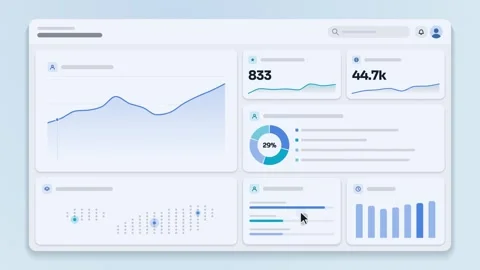 Data Dashboard Interface Mockup Stock Footage 348029884