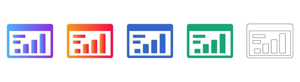 Data Dashboard Interface Symbols 스톡 일러스트