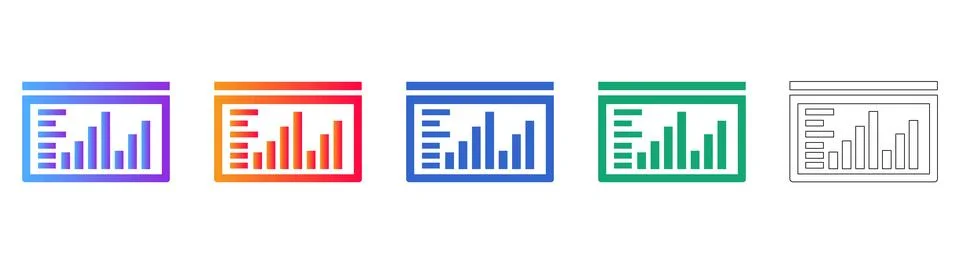 Data Dashboard Presentation Icons Stock Illustration