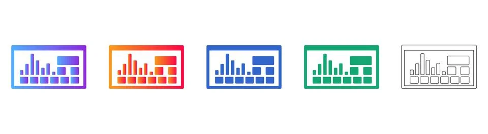 Data Dashboard UI Icons Set Stockillustratie
