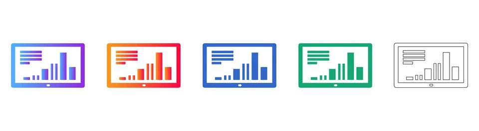 Data Dashboard UI Set Stockillustratie