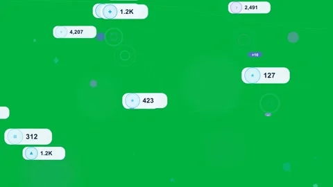 Data dashboard on updates, nodes pulsing, badges incrementing on transparent 動画素材 333907842