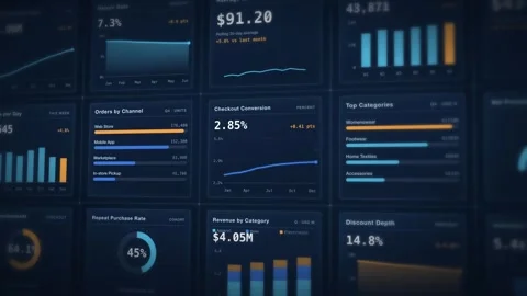 Data Dashboard Visualization E-commerce Analytics Checkout Conversion Metrics Stock Footage 342478065