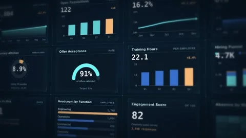 Data Dashboard Workforce Analytics Visualization Offer Acceptance Rate Training Stock Footage 342478072