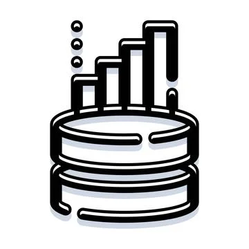 Data database growth analyzing business technology icon Illustrazione stock
